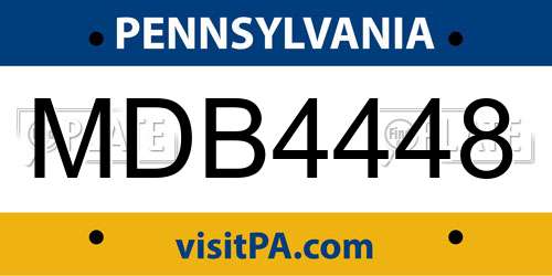 MDB4448 Pennsylvania License Plate
