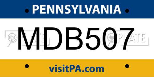 MDB507 Pennsylvania License Plate