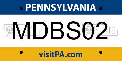 MDBS02 Pennsylvania License Plate
