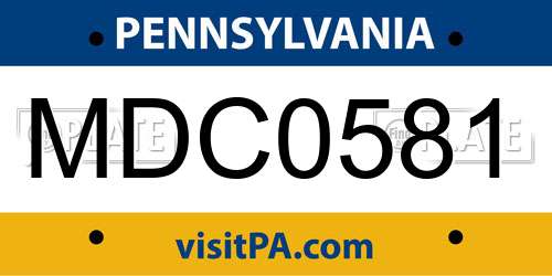 MDC0581 Pennsylvania License Plate