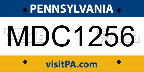 MDC1256 Pennsylvania License Plate