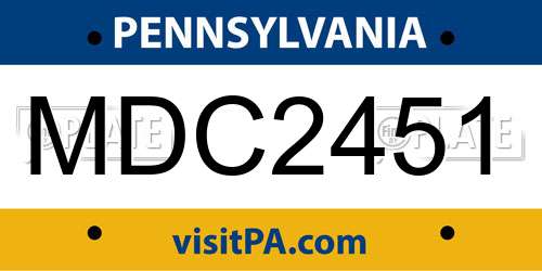 MDC2451 Pennsylvania License Plate