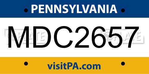 MDC2657 Pennsylvania License Plate