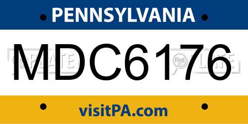 MDC6176 Pennsylvania License Plate