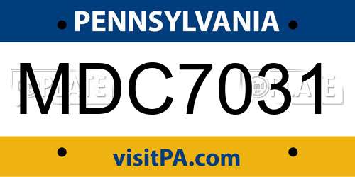 MDC7031 Pennsylvania License Plate