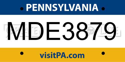 MDE3879 Pennsylvania License Plate