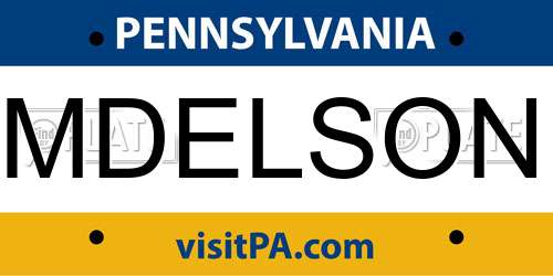 MDELSON Pennsylvania License Plate