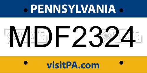 MDF2324 Pennsylvania License Plate