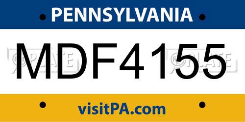 MDF4155 Pennsylvania License Plate