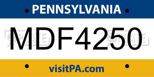 MDF4250 Pennsylvania License Plate
