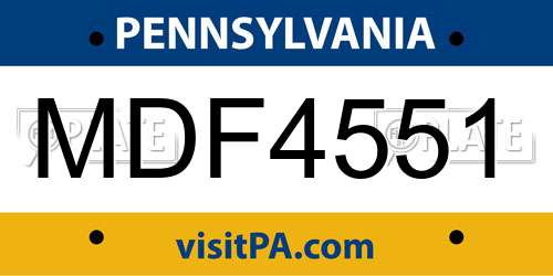 MDF4551 Pennsylvania License Plate