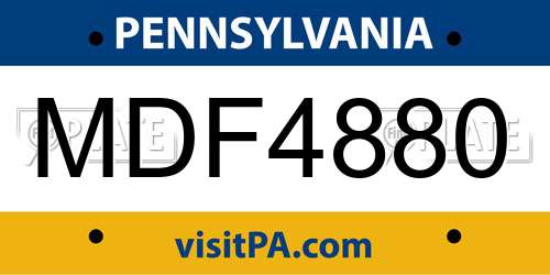 MDF4880 Pennsylvania License Plate