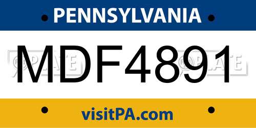 MDF4891 Pennsylvania License Plate