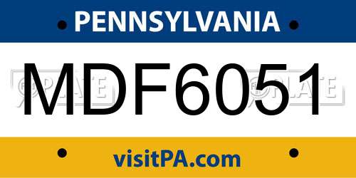 MDF6051 Pennsylvania License Plate