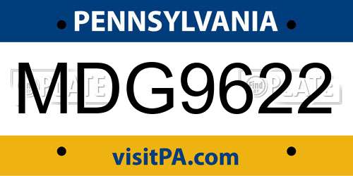 MDG9622 Pennsylvania License Plate