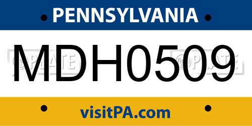 MDH0509 Pennsylvania License Plate