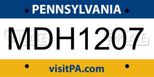 MDH1207 Pennsylvania License Plate