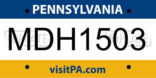 MDH1503 Pennsylvania License Plate