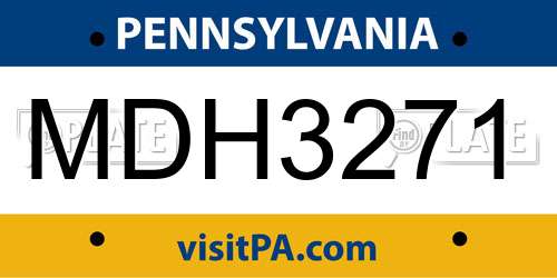 MDH3271 Pennsylvania License Plate