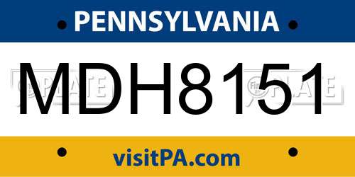 MDH8151 Pennsylvania License Plate
