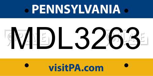 MDL3263 Pennsylvania License Plate