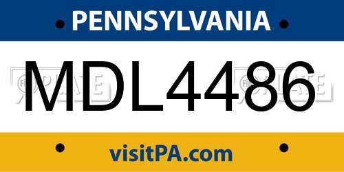 MDL4486 Pennsylvania License Plate