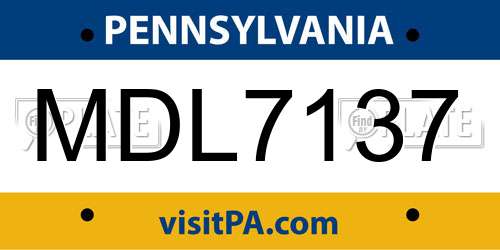 MDL7137 Pennsylvania License Plate