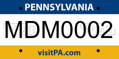 MDM0002 Pennsylvania License Plate