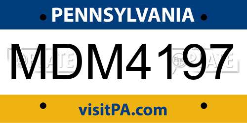 MDM4197 Pennsylvania License Plate