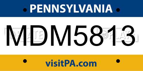 MDM5813 Pennsylvania License Plate