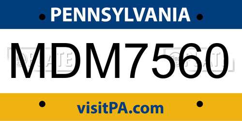 MDM7560 Pennsylvania License Plate