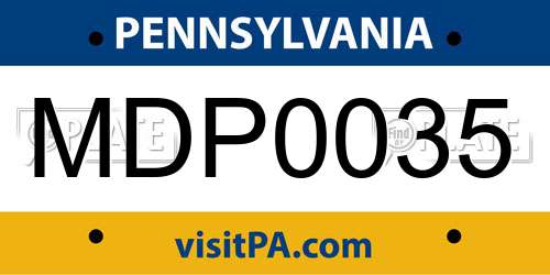 MDP0035 Pennsylvania License Plate