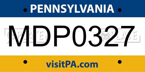 MDP0327 Pennsylvania License Plate