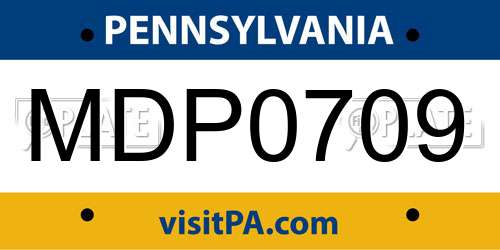 MDP0709 Pennsylvania License Plate