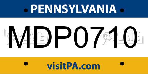 MDP0710 Pennsylvania License Plate