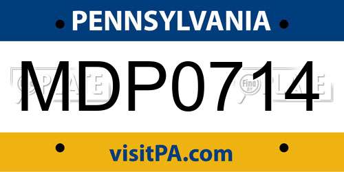 MDP0714 Pennsylvania License Plate