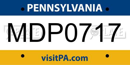 MDP0717 Pennsylvania License Plate