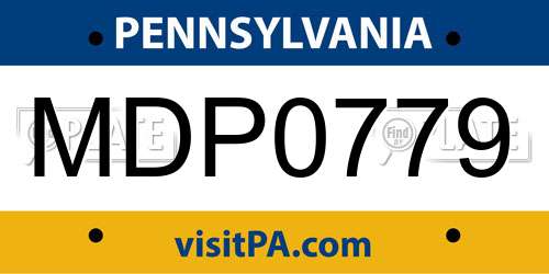 MDP0779 Pennsylvania License Plate