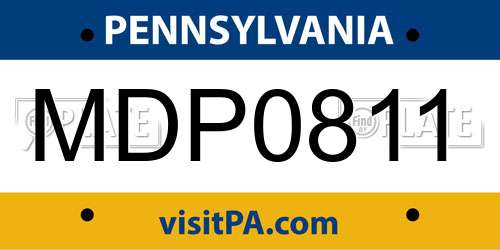 MDP0811 Pennsylvania License Plate