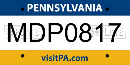 MDP0817 Pennsylvania License Plate