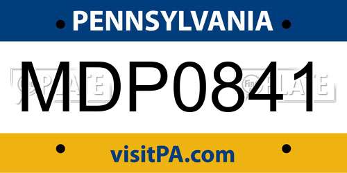 MDP0841 Pennsylvania License Plate
