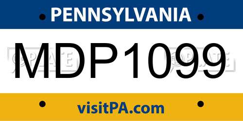 MDP1099 Pennsylvania License Plate
