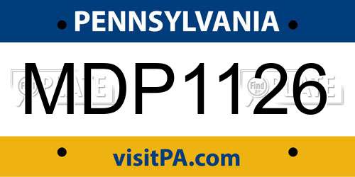 MDP1126 Pennsylvania License Plate