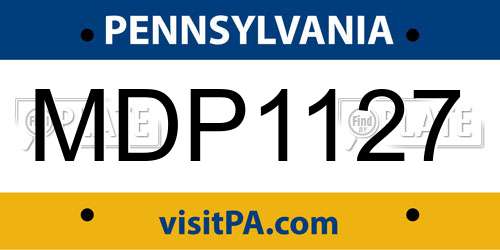 MDP1127 Pennsylvania License Plate