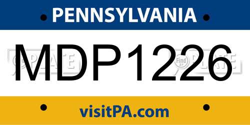 MDP1226 Pennsylvania License Plate