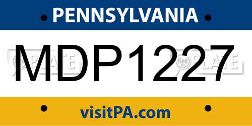 MDP1227 Pennsylvania License Plate