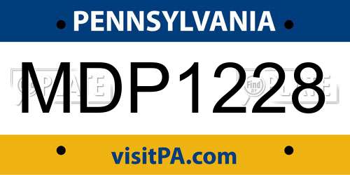MDP1228 Pennsylvania License Plate