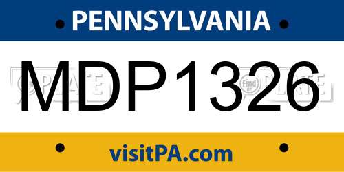 MDP1326 Pennsylvania License Plate
