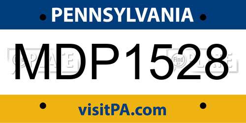 MDP1528 Pennsylvania License Plate