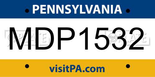 MDP1532 Pennsylvania License Plate